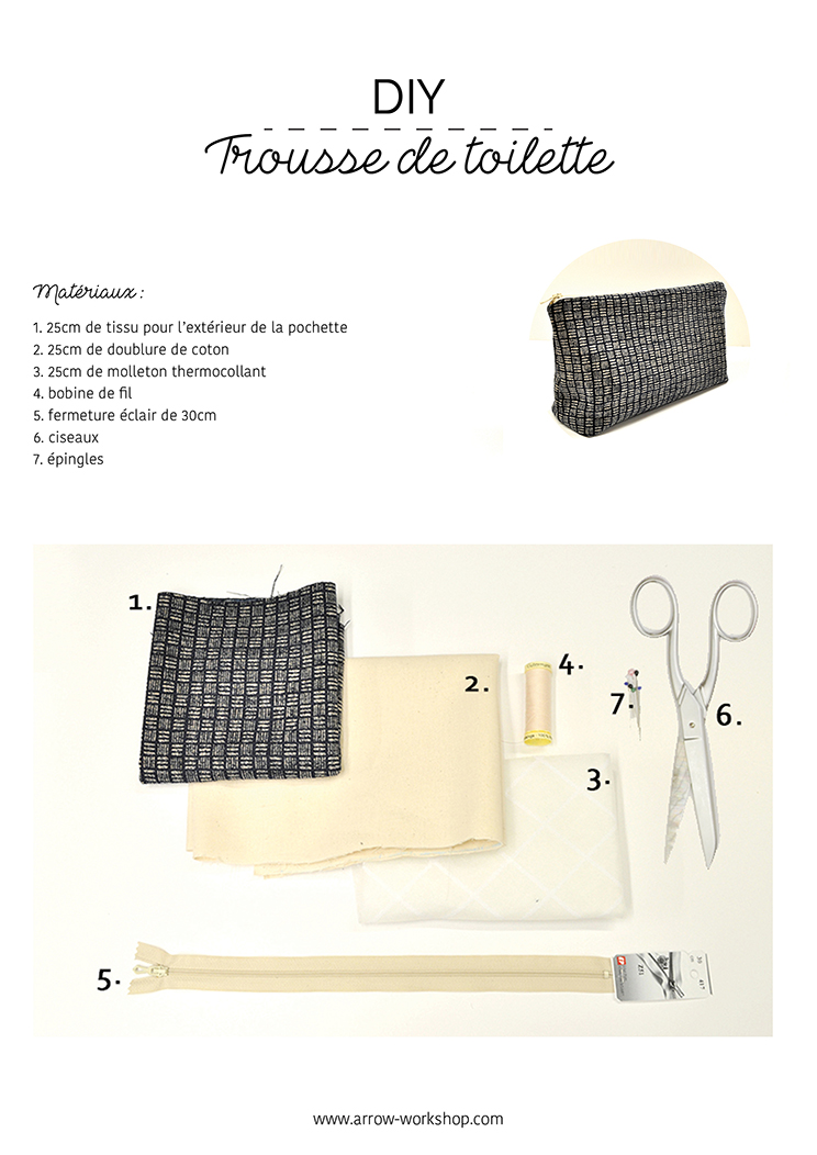 TUTORIEL Trousse De Toilette Gratuit Arrow Workshop TUTORIEL Trousse De Toilette Gratuit Arrow Workshop